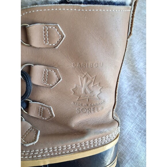 SOREL Men's Caribou Waterproof Boot Buff Size 8 Wool inserts Water proof - Picture 3 of 16